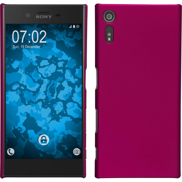 Hardcase für Sony Xperia XZ gummiert pink