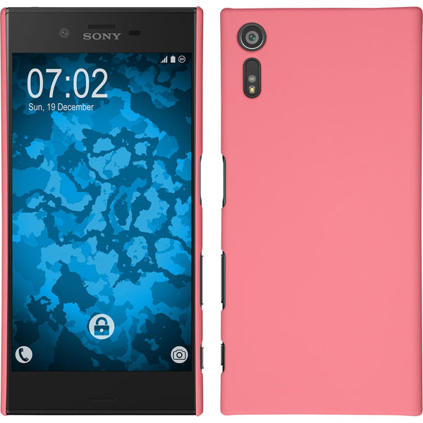 Hardcase für Sony Xperia XZ gummiert rosa