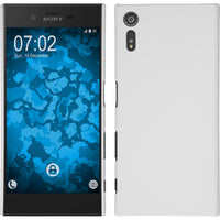 Hardcase für Sony Xperia XZ gummiert weiﬂ