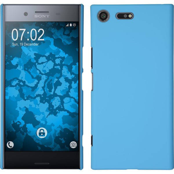 Hardcase für Sony Xperia XZ Premium gummiert hellblau