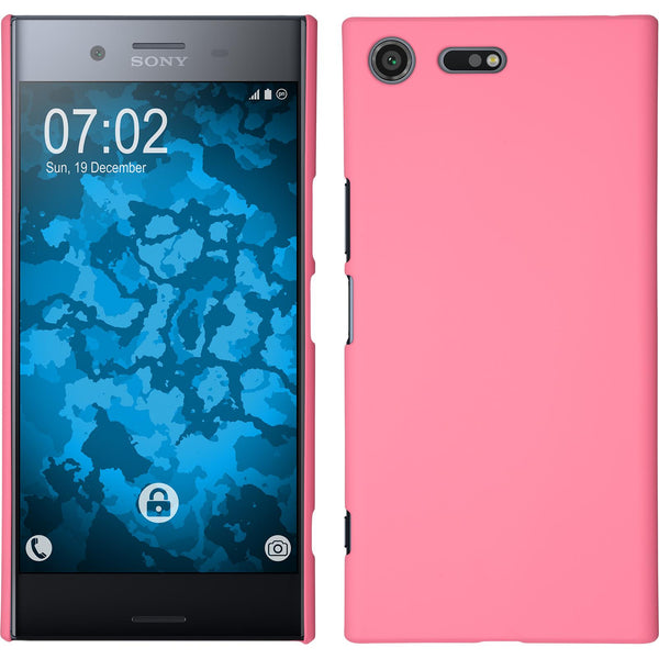 Hardcase für Sony Xperia XZ Premium gummiert rosa