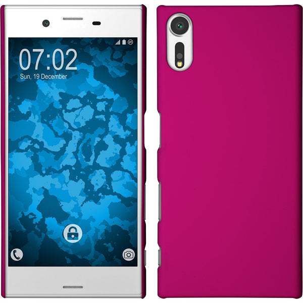 Hardcase für Sony Xperia XZs gummiert pink