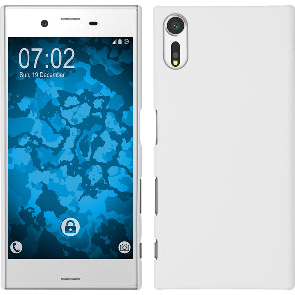 Hardcase für Sony Xperia XZs gummiert weiﬂ