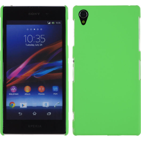 Hardcase für Sony Xperia Z1 gummiert grün