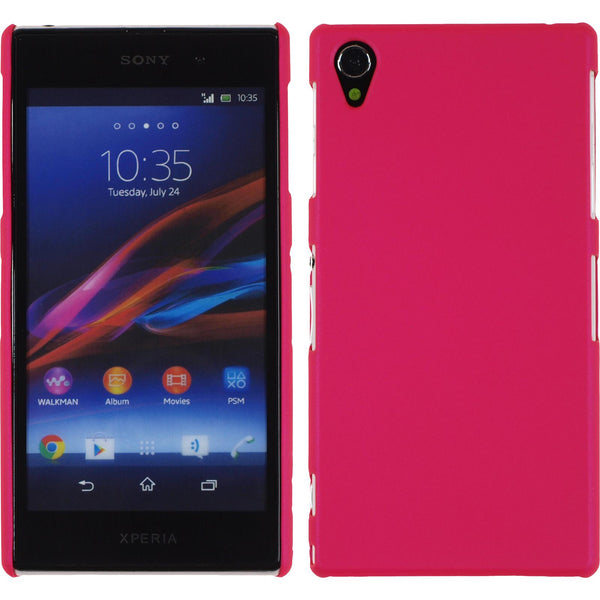 Hardcase für Sony Xperia Z1 gummiert pink