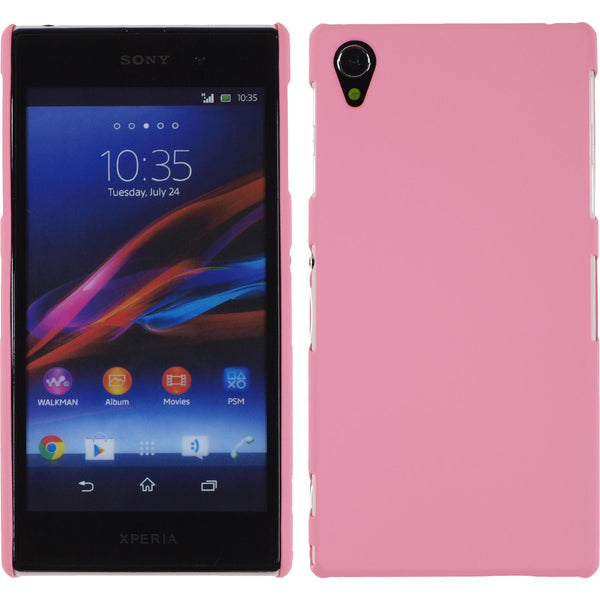 Hardcase für Sony Xperia Z1 gummiert rosa