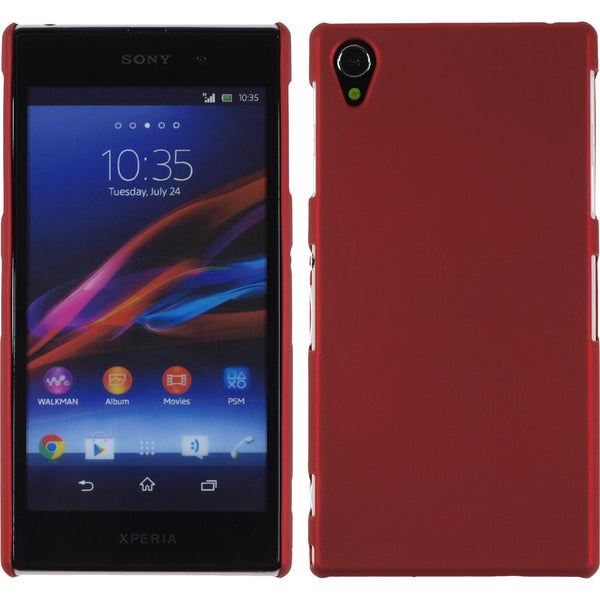 Hardcase für Sony Xperia Z1 gummiert rot