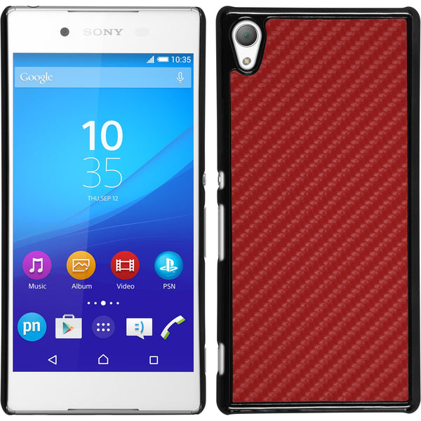 Hardcase für Sony Xperia Z3+ / Plus Carbonoptik rot