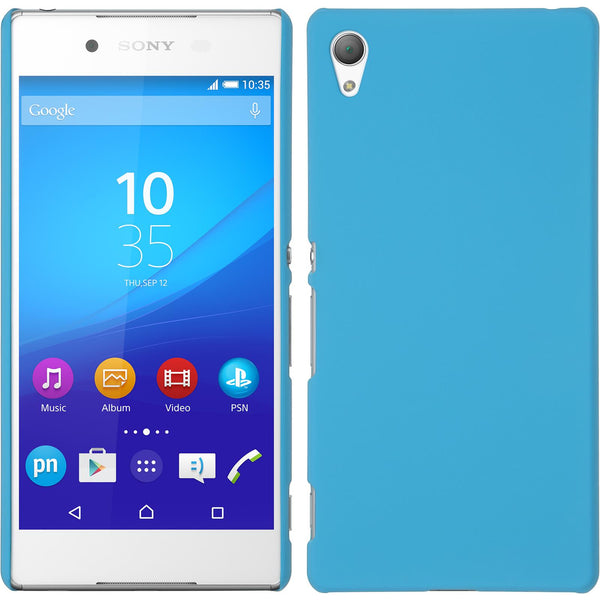 Hardcase für Sony Xperia Z3+ / Plus gummiert hellblau