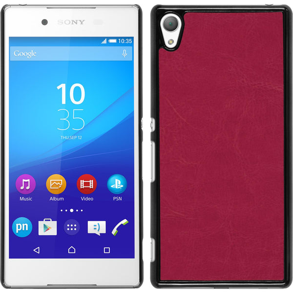 Hardcase für Sony Xperia Z3+ / Plus Lederoptik pink