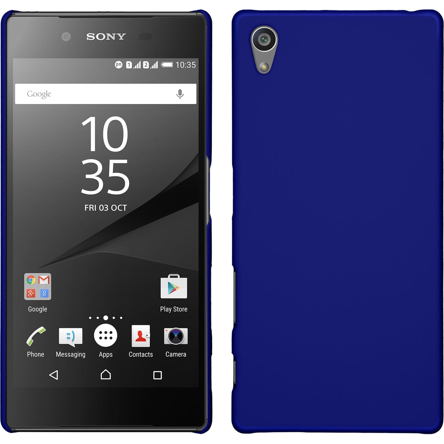 Hardcase für Sony Xperia Z5 gummiert blau