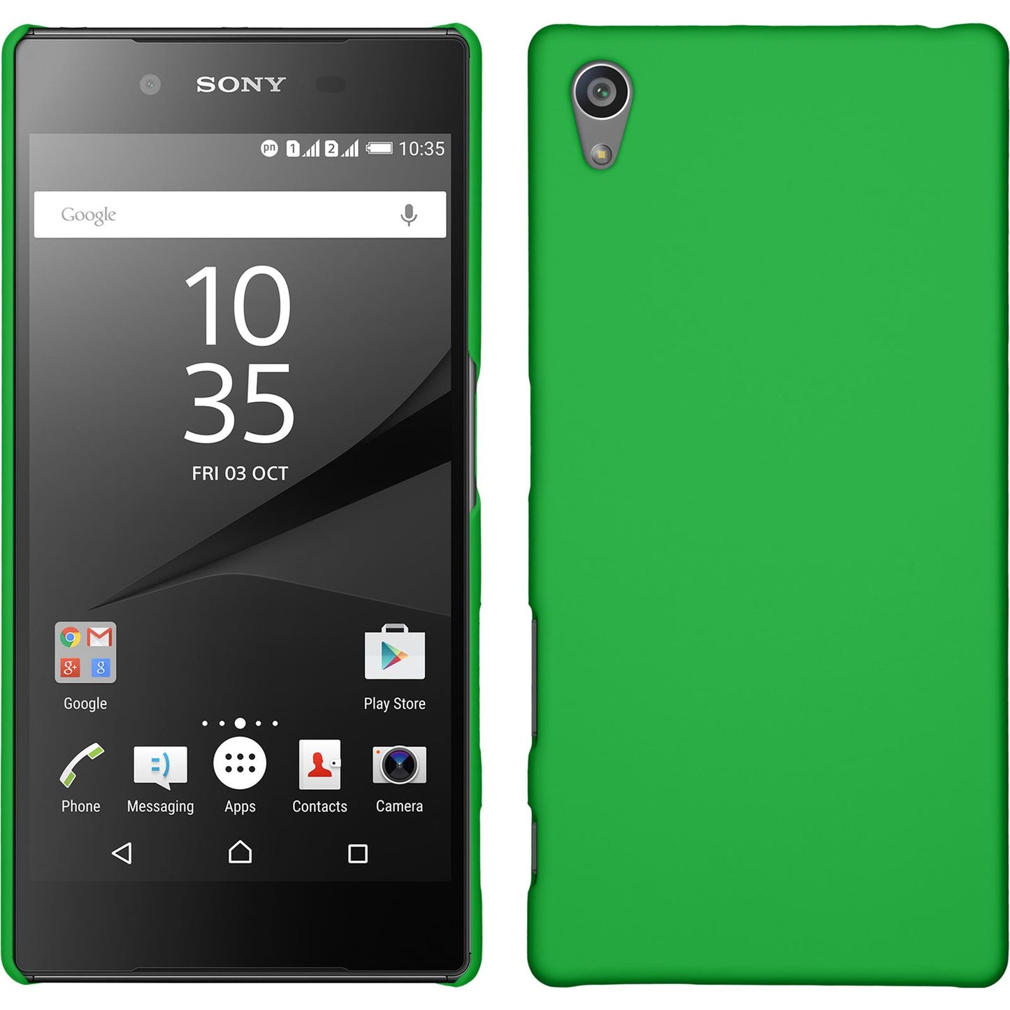 Hardcase für Sony Xperia Z5 gummiert grün