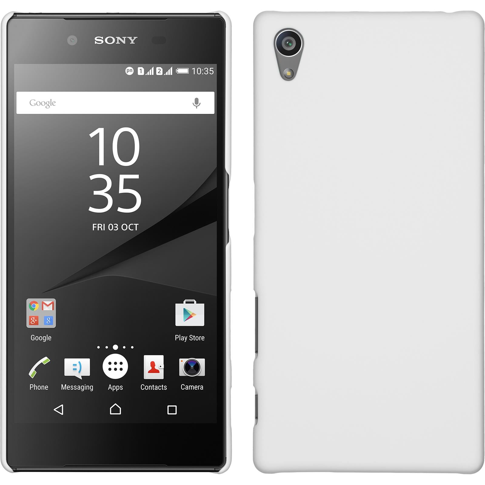 Hardcase für Sony Xperia Z5 gummiert weiﬂ