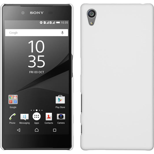 Hardcase für Sony Xperia Z5 gummiert weiﬂ