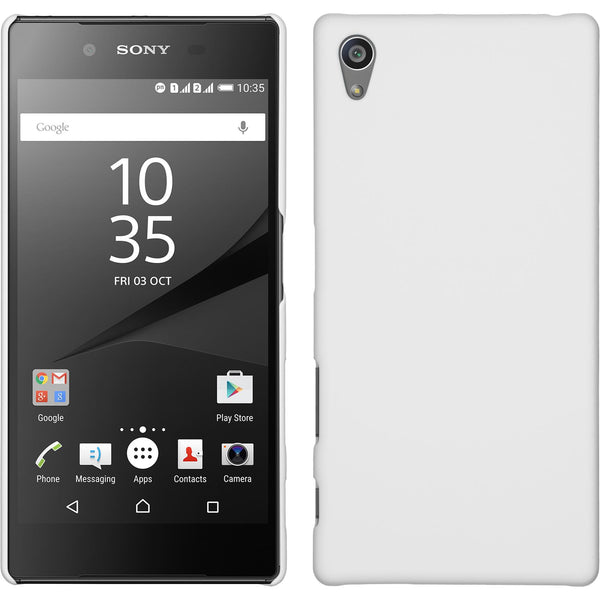 Hardcase für Sony Xperia Z5 gummiert weiﬂ