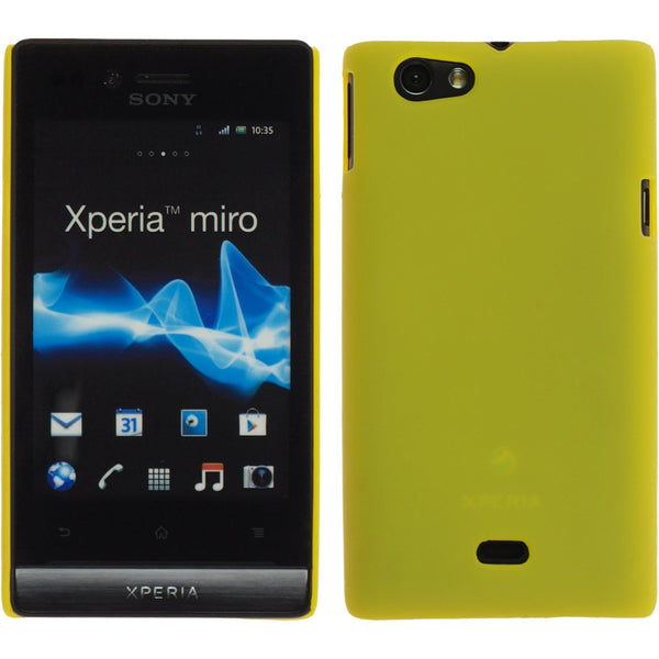Hardcase für Sony Xperia miro gummiert gelb