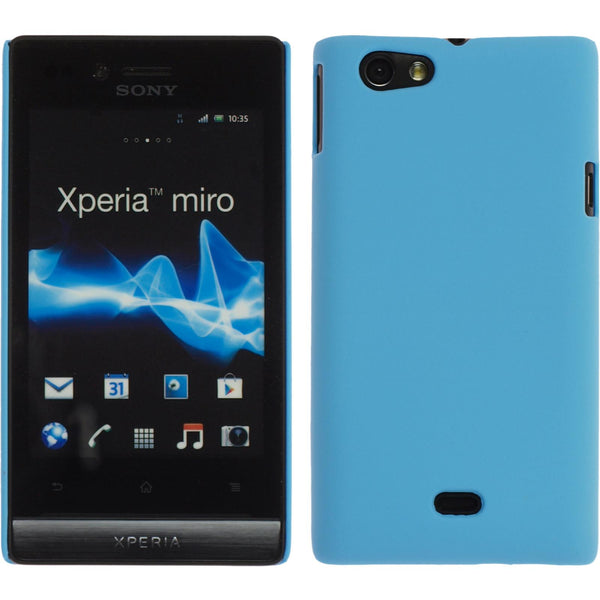 Hardcase für Sony Xperia miro gummiert hellblau