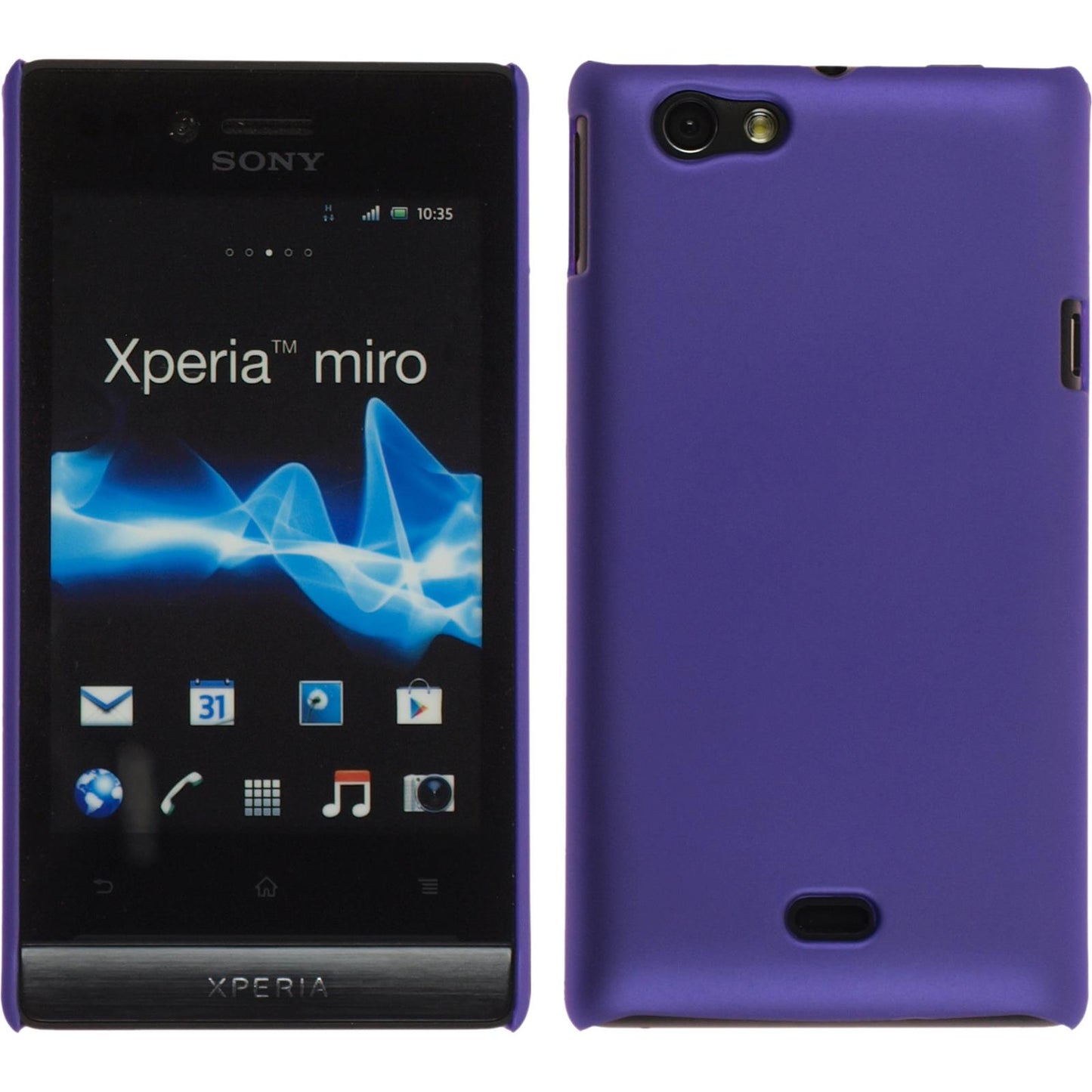 Hardcase für Sony Xperia miro gummiert lila