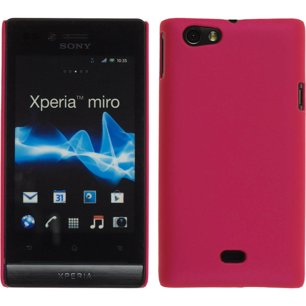 Hardcase für Sony Xperia miro gummiert pink