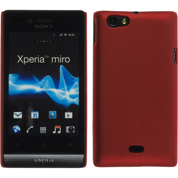 Hardcase für Sony Xperia miro gummiert rot
