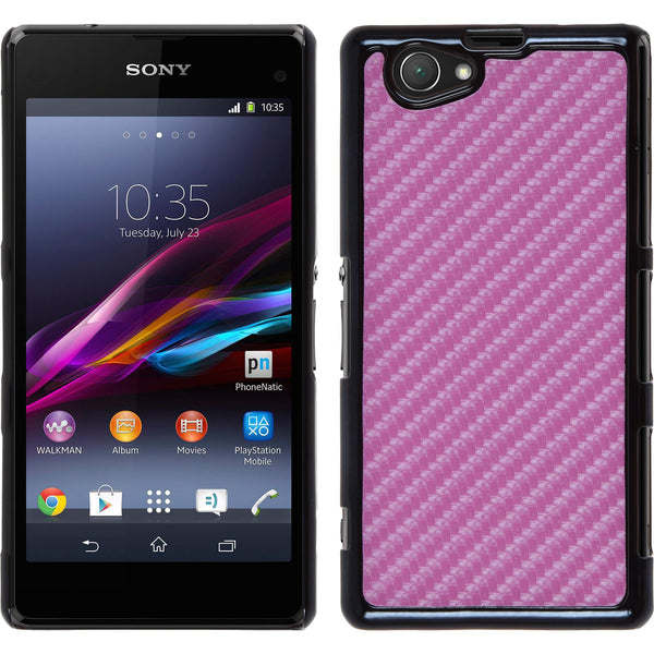 Hardcase für Sony Xperia Z1 Compact Carbonoptik pink