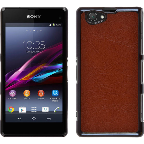 Hardcase für Sony Xperia Z1 Compact Lederoptik braun