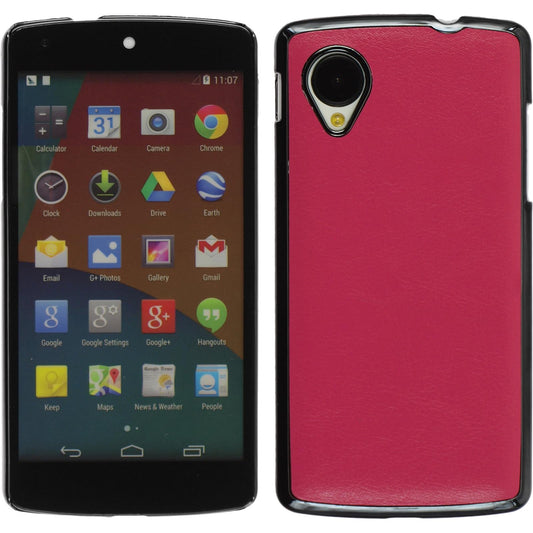 Hardcase für Google Nexus 5 Lederoptik pink