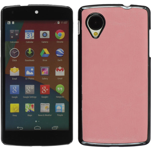 Hardcase für Google Nexus 5 Lederoptik rosa