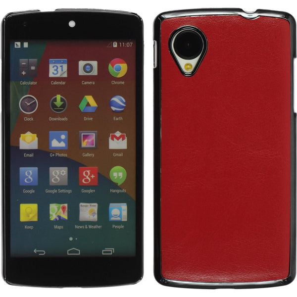 Hardcase für Google Nexus 5 Lederoptik rot