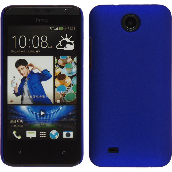 Hardcase für HTC Desire 300 gummiert blau
