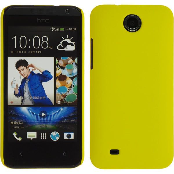 Hardcase für HTC Desire 300 gummiert gelb