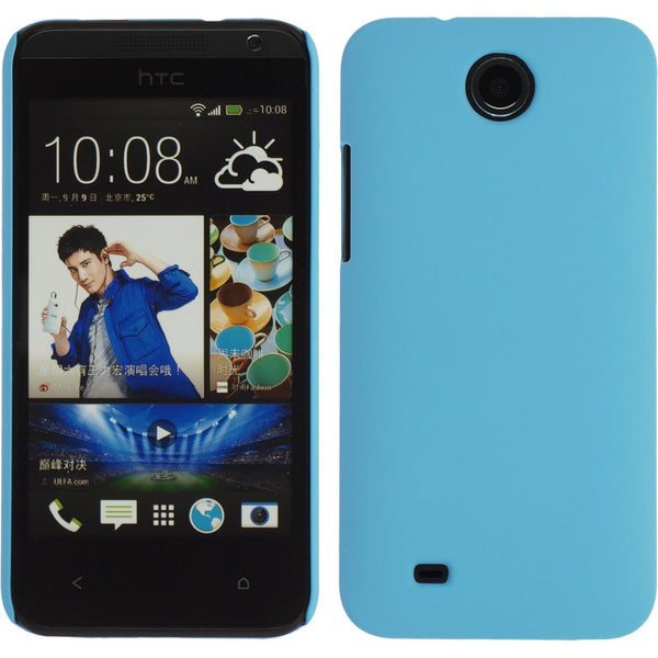 Hardcase für HTC Desire 300 gummiert hellblau