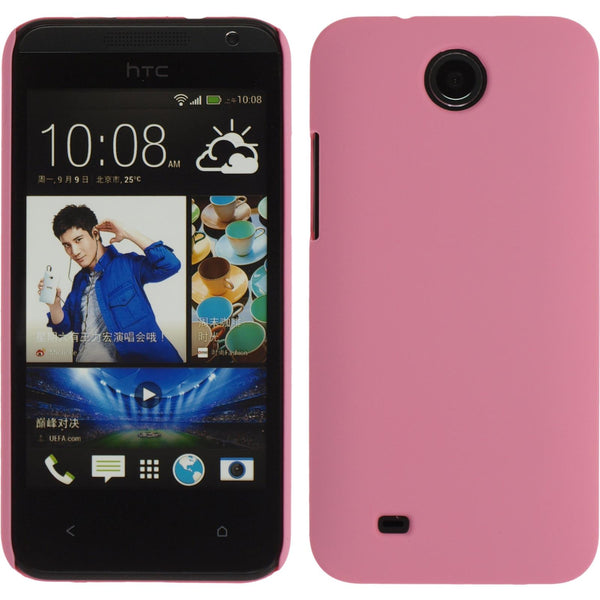 Hardcase für HTC Desire 300 gummiert rosa