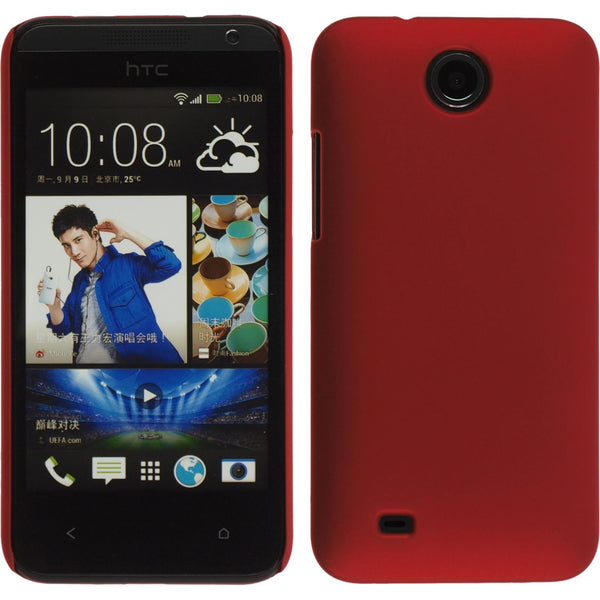 Hardcase für HTC Desire 300 gummiert rot