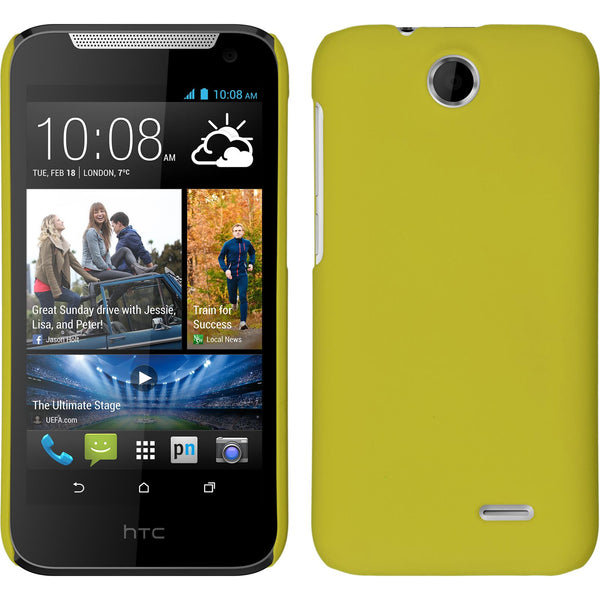 Hardcase für HTC Desire 310 gummiert gelb