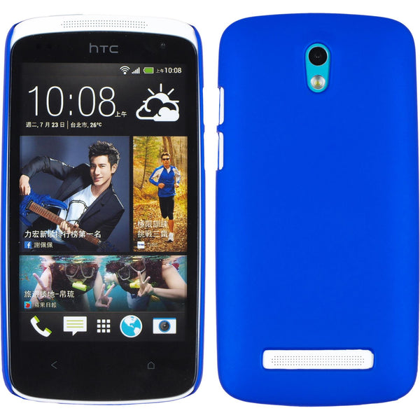 Hardcase für HTC Desire 500 gummiert blau