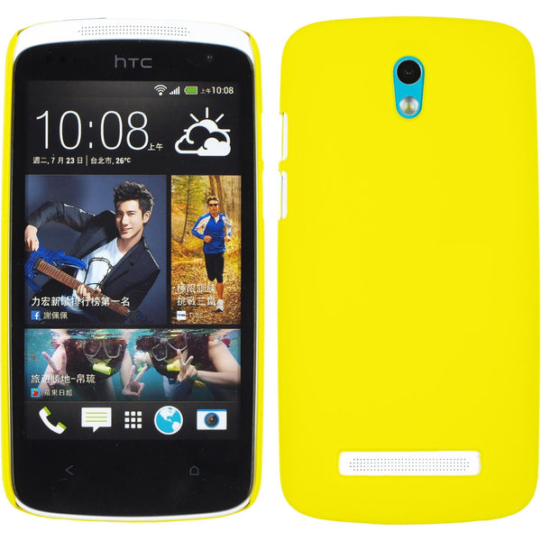 Hardcase für HTC Desire 500 gummiert gelb