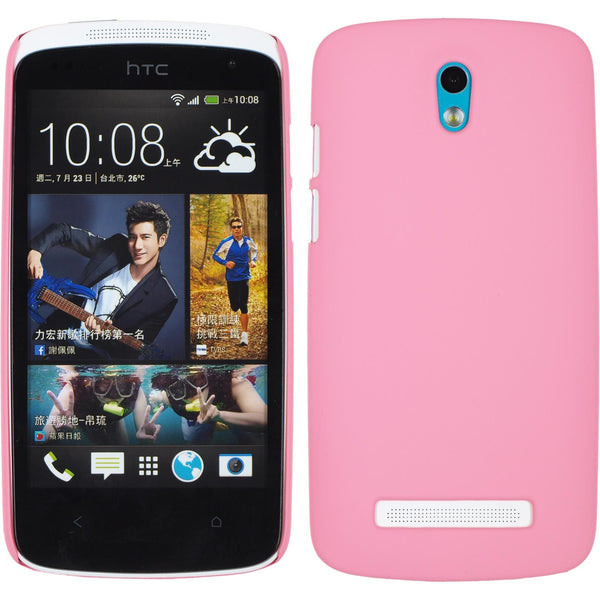 Hardcase für HTC Desire 500 gummiert pink