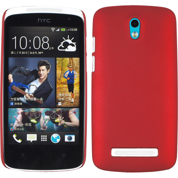 Hardcase für HTC Desire 500 gummiert rot