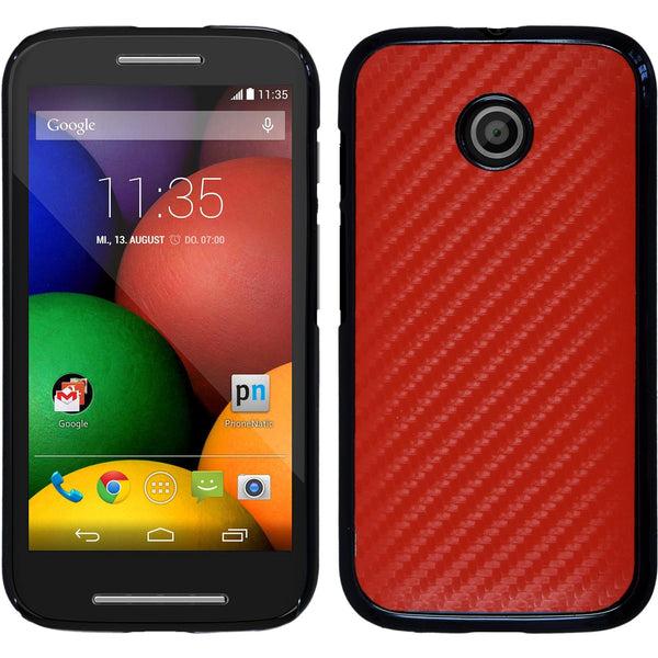 Hardcase für Motorola Moto E Carbonoptik rot