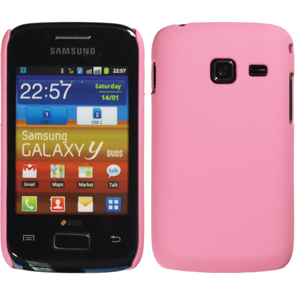 Hardcase für Samsung Galaxy Y Duos gummiert rosa