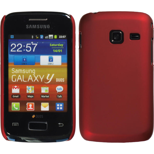 Hardcase für Samsung Galaxy Y Duos gummiert rot