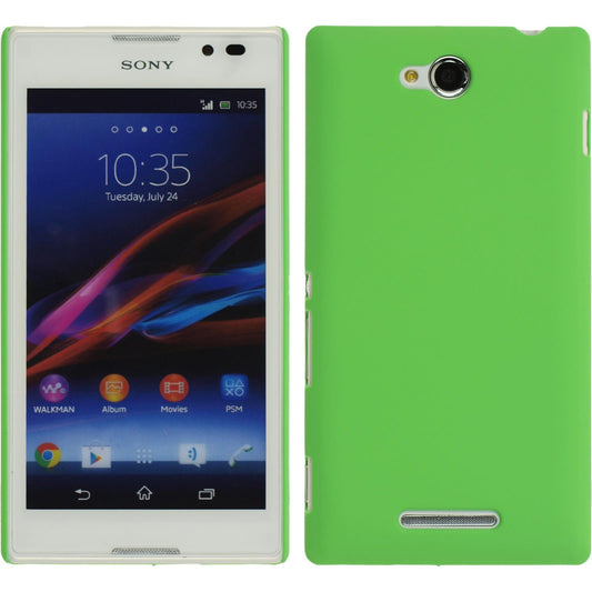 Hardcase für Sony Xperia C gummiert grün
