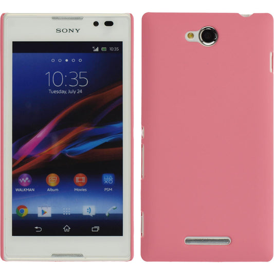 Hardcase für Sony Xperia C gummiert rosa