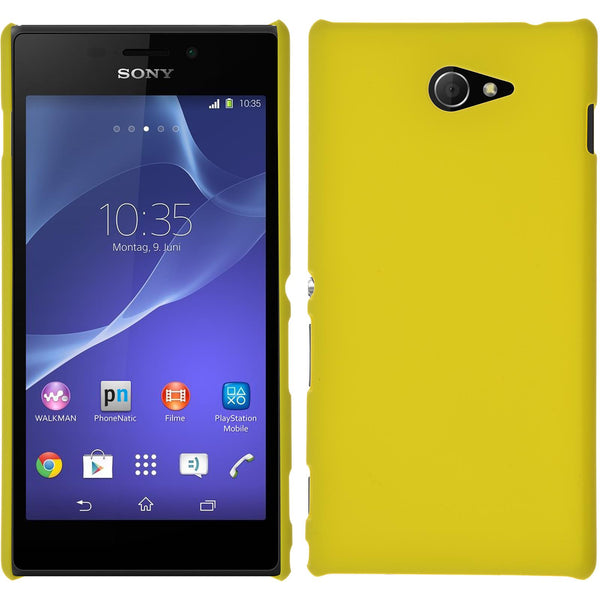 Hardcase für Sony Xperia M2 gummiert gelb