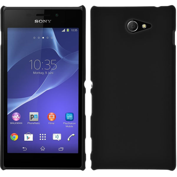 Hardcase für Sony Xperia M2 gummiert schwarz