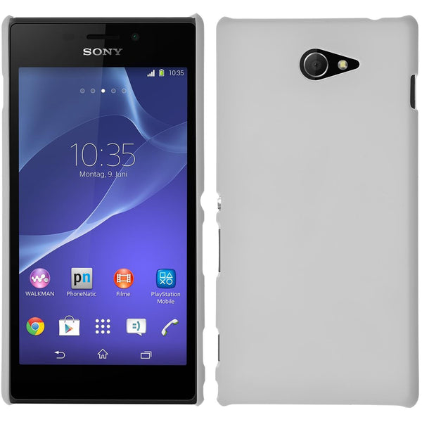 Hardcase für Sony Xperia M2 gummiert weiß