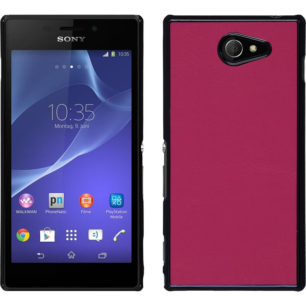 Hardcase für Sony Xperia M2 Lederoptik pink