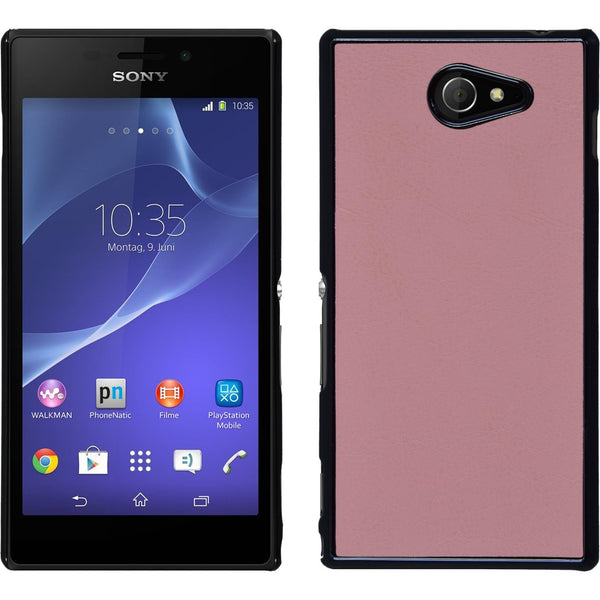 Hardcase für Sony Xperia M2 Lederoptik rosa