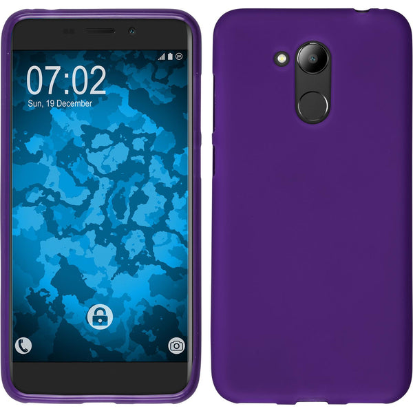 PhoneNatic Case kompatibel mit Huawei Honor 6C Pro - lila Silikon Hülle matt Cover